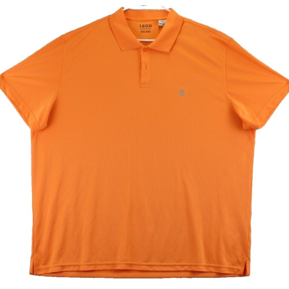 IZOD Men's Orange Short Sleeve Performance Golf‎ Polo Shirt XXXL 3XL